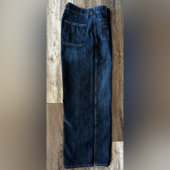 Old Navy Women’s Size 6 High-Rise Baggy Wide Leg Jeans Dark Wash Drapey Denim - Picture 9 of 14